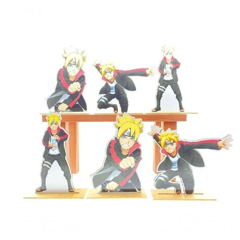Kit Display De Mesa 6 Peças Para Festa Boruto Mdf