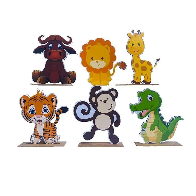 Kit Display De Mesa 6 Peças Para Festa Safari Baby Mdf