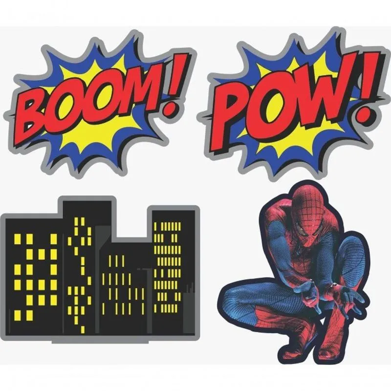 Kit Display De Mesa 6 Peças P Festa Homem Aranha Especial Mdf