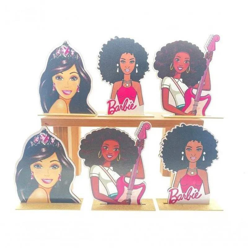 Kit Display De Mesa 6 Peças Para Festa Barbie 2 Mdf