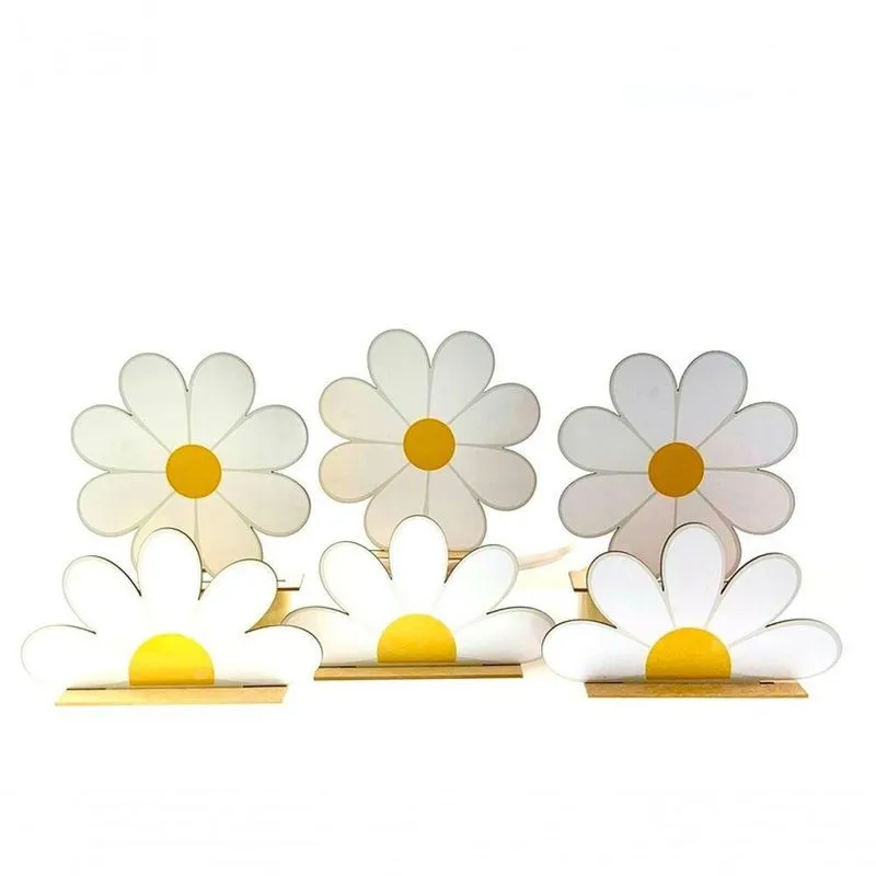Kit Display De Mesa 15 Peças Festa Margaridas Mdf