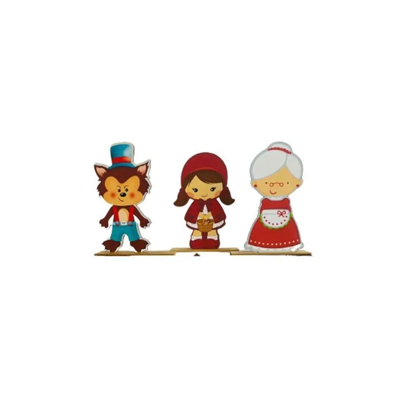 Kit Display De Mesa 3 Peças Para Festa Chapeuzinho Vermelho Mdf