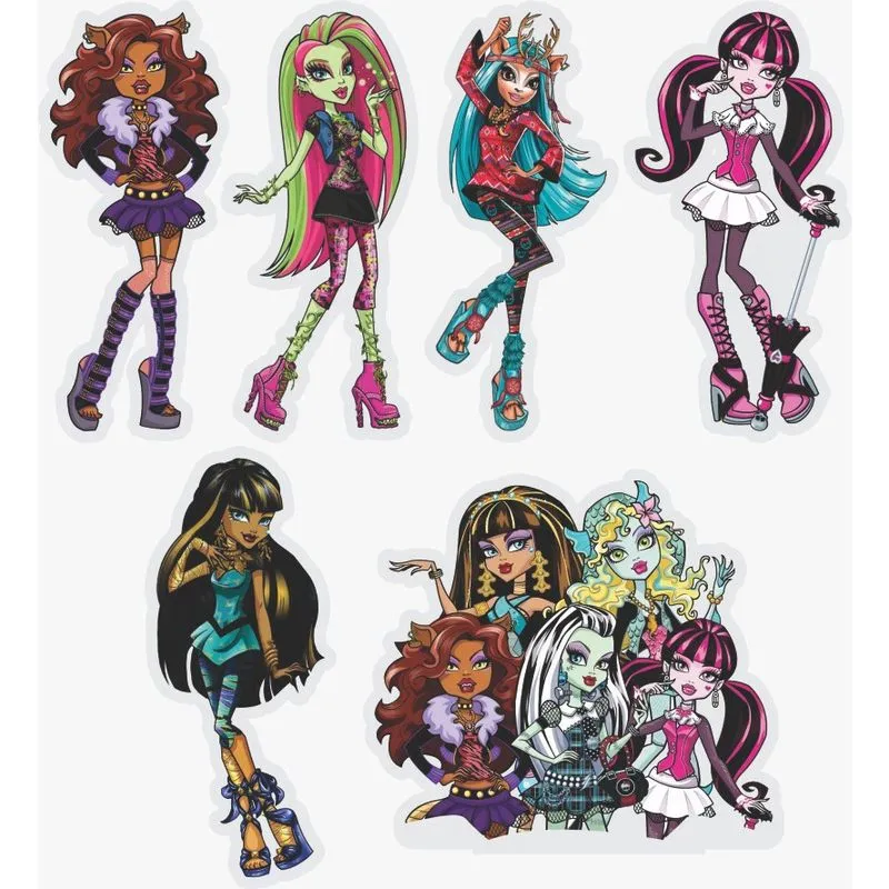 Kit Display de Mesa 6 Peças Para Festa Monster High mdf