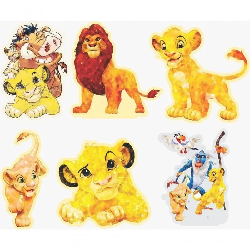 Kit Display De Mesa 6 Peças Para Festa Rei Leão Aquarela Mdf