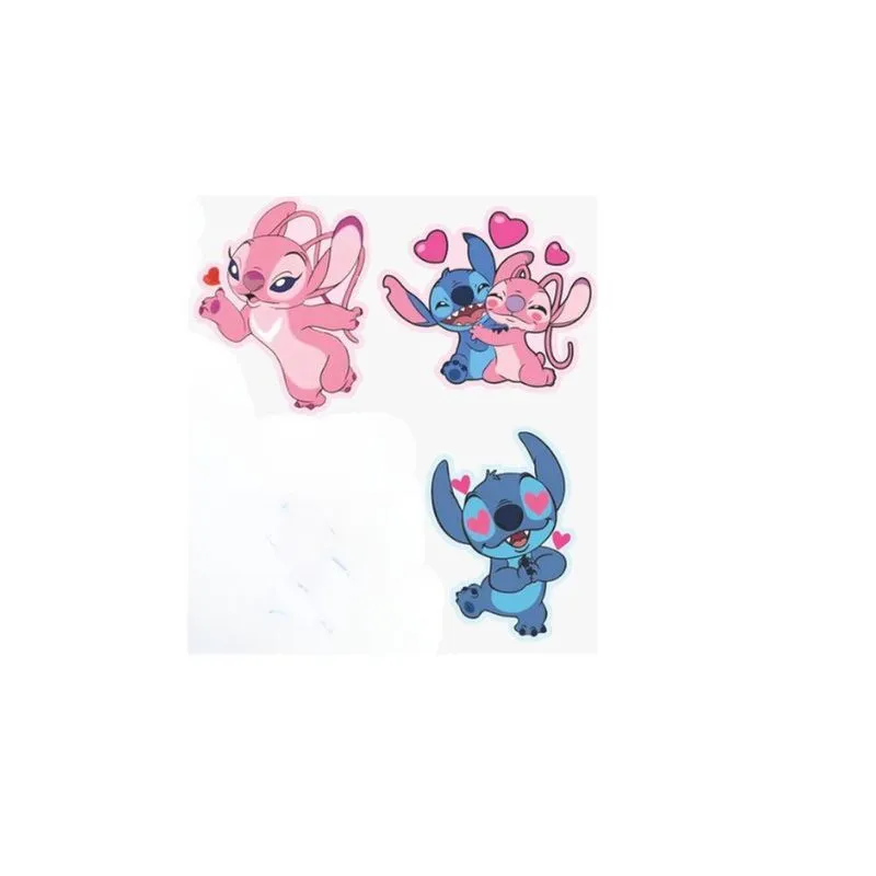 Kit Display De Mesa 3 Peças Para Festa Stitch Rosa Md