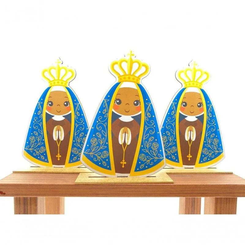Kit Display De Mesa 3 Peças Para Festa N. S. Aparecida Mdf