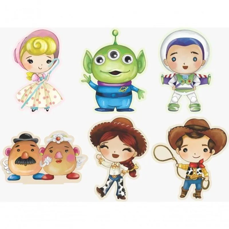 Kit Display De Mesa 6 Peças Para Festa Toy Story Baby Aquarela Mdf