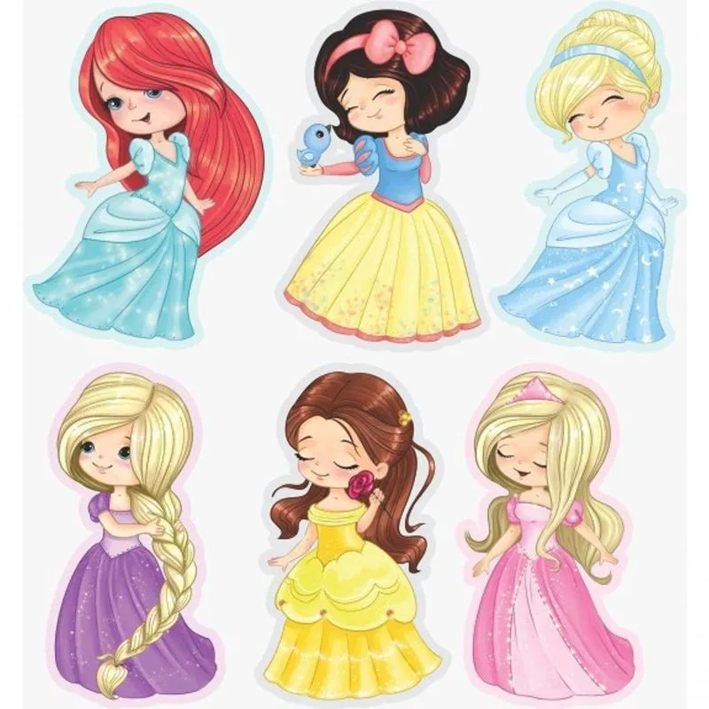 Kit Display De Mesa 6 Peças Para Festa Princesas Cute 2 (novo) Mdf