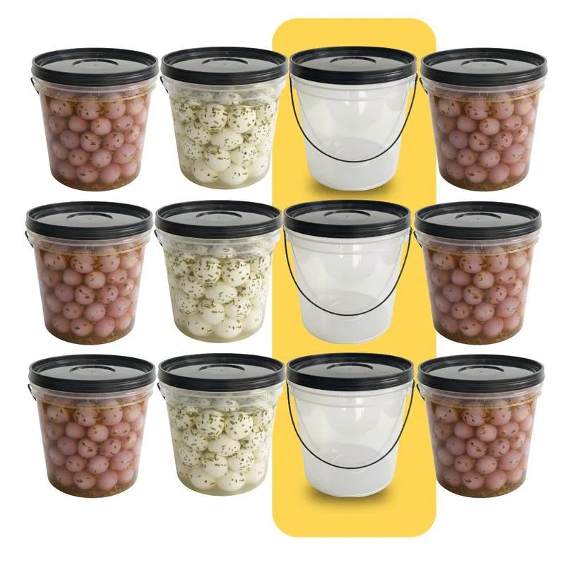 Balde Para Mantimentos Tampa Preta 3.2l - 12 Pçs