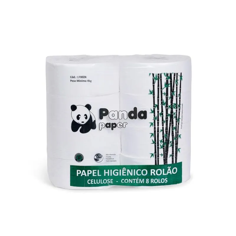 Papel Higiênico Rolão Celulose 8 Rolos Folha Simples