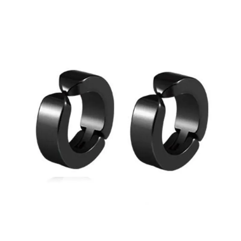 Brinco Feminino Argola Pressão Preto Revenda Casual G2