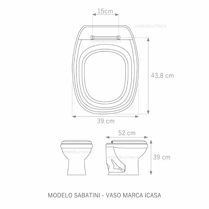 Tampa Vaso Sabatini Cinza Escuro Tampa Vaso Icasa Mdf Cinza
