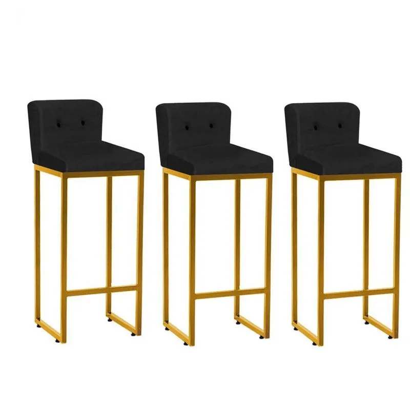 Kit 03 Banquetas Alta Loues Preto