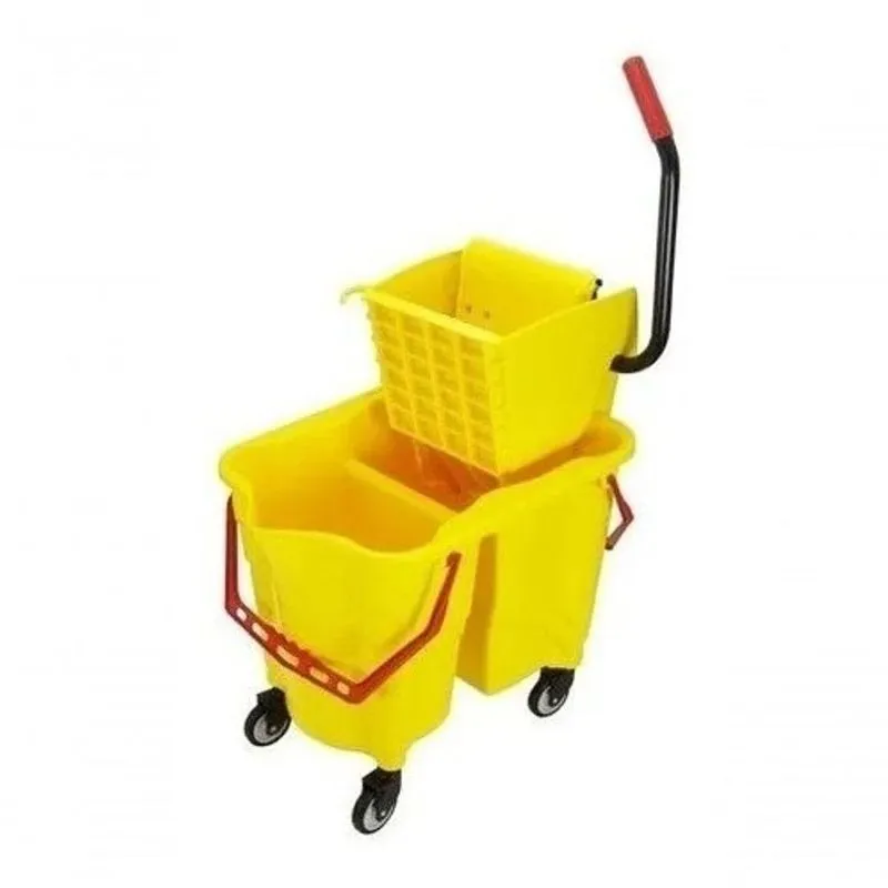 Carrinho Balde Espremedor Mop para 2 Águas com Rodas Giratórias e Dreno Amarela Premium Colchões Carrinho Balde Espremedor Mop para 2 Águas com Dreno e Rodas Amarela Premium Colchões