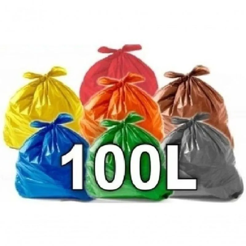 Saco Para Lixo Reforçado Coloridos 100l 75x90cm Pacote Com 100 Unidades Higipack