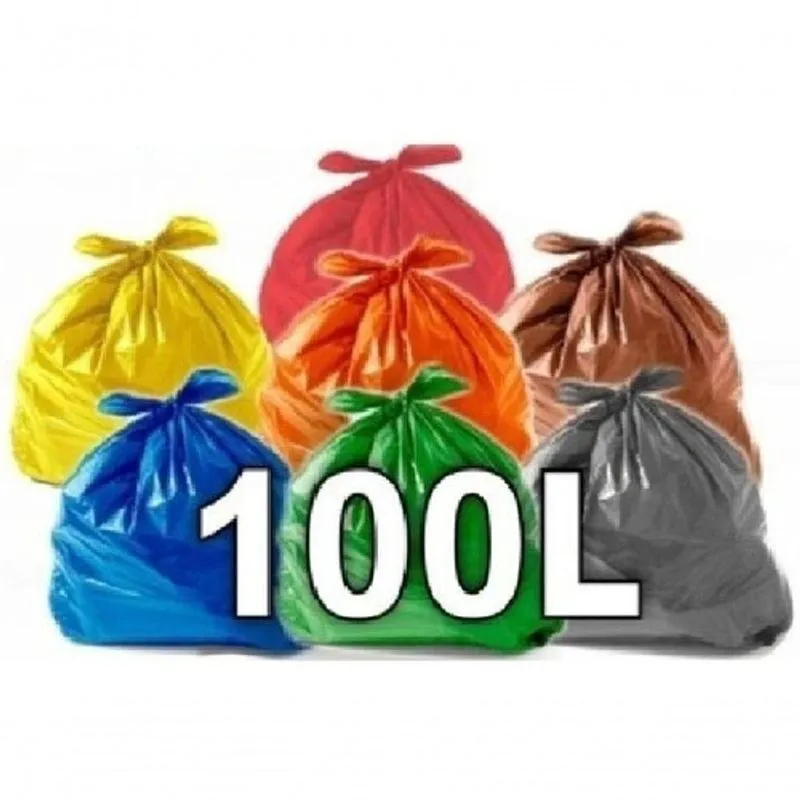 Saco Para Lixo Sacos De Lixo 100l Coloridos Reforçados 100l Pacote Com 100 Unidades Higipack