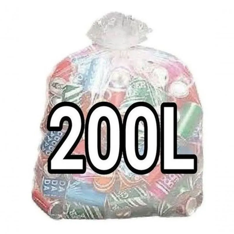 Saco Para Lixo Transparente Reforçado 200 L 90x110 Cm Pacote Com 200 Unidades Higipack