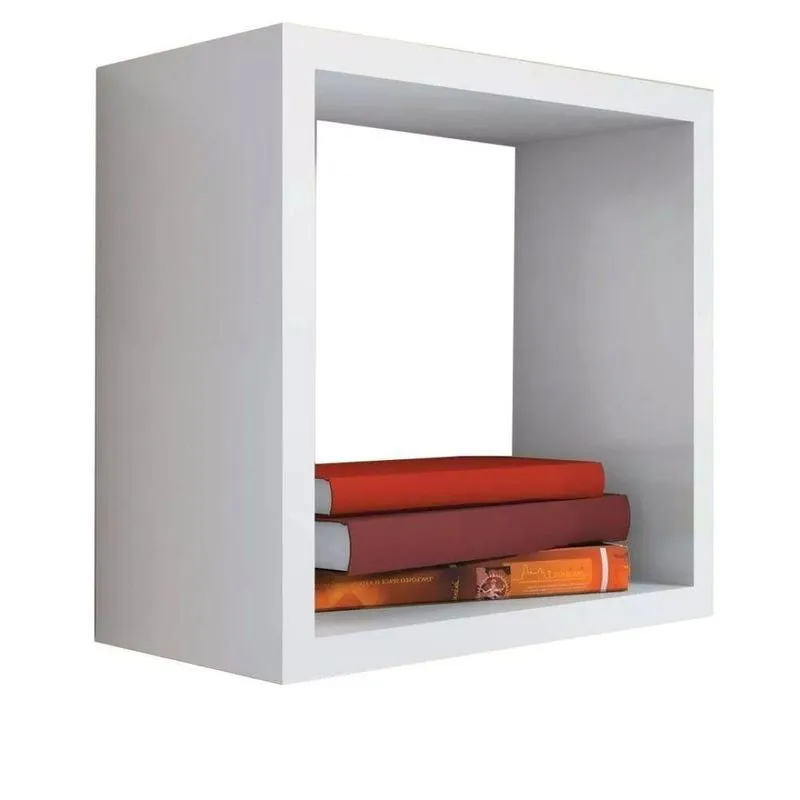 Nicho Decorativo F031 30x30x20cm Em MDF Para Organização De Ambientes Branco
