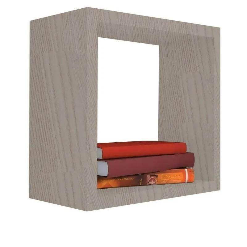 Nicho Decorativo F031 30x30x20cm Em Mdf Moderno Para Decoração E Organização Amadeirado