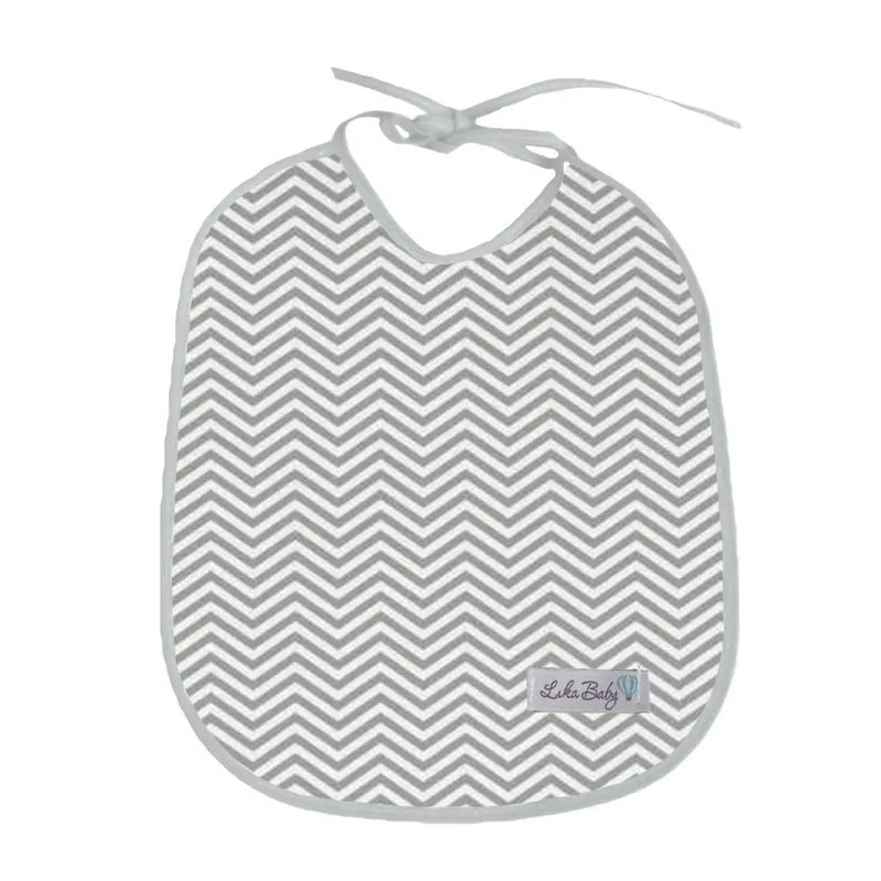 Babador Para Bebê Impermeável 2 Un Estampado - Chevron Cinza