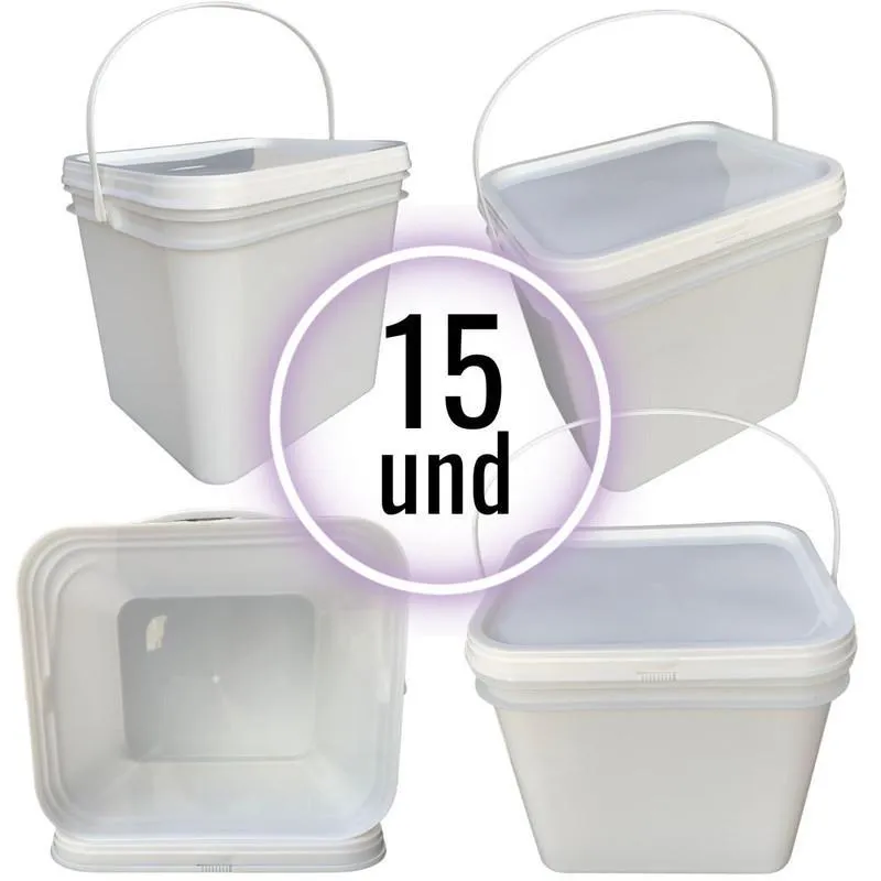 Balde Retangular 3.6l Para Armazenar Resina - 15 Pcs
