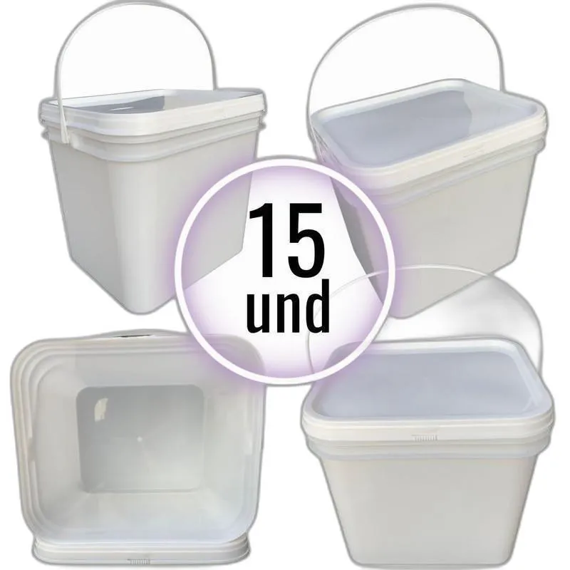 Balde Retangular 3.6l Para Leite Em Pó - 15 Pcs