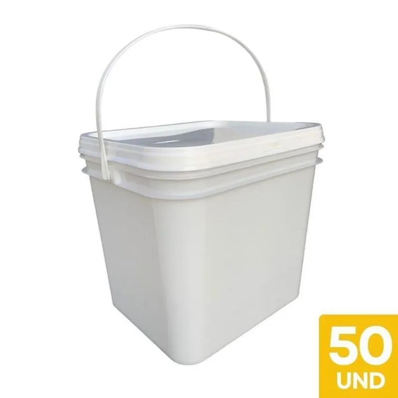 Balde Retang 3.6l P Pintar - 50 Pçs