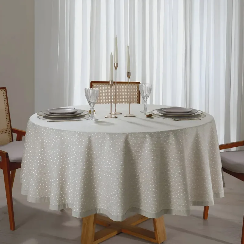 Toalha de Mesa - Clean - Paloma - Redonda - 8 Lugares - Dohler