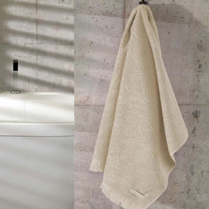 Toalha de Rosto Felpudo Liso Daisy com Franja 50cm x 80cm - Dohler - Bege 6719