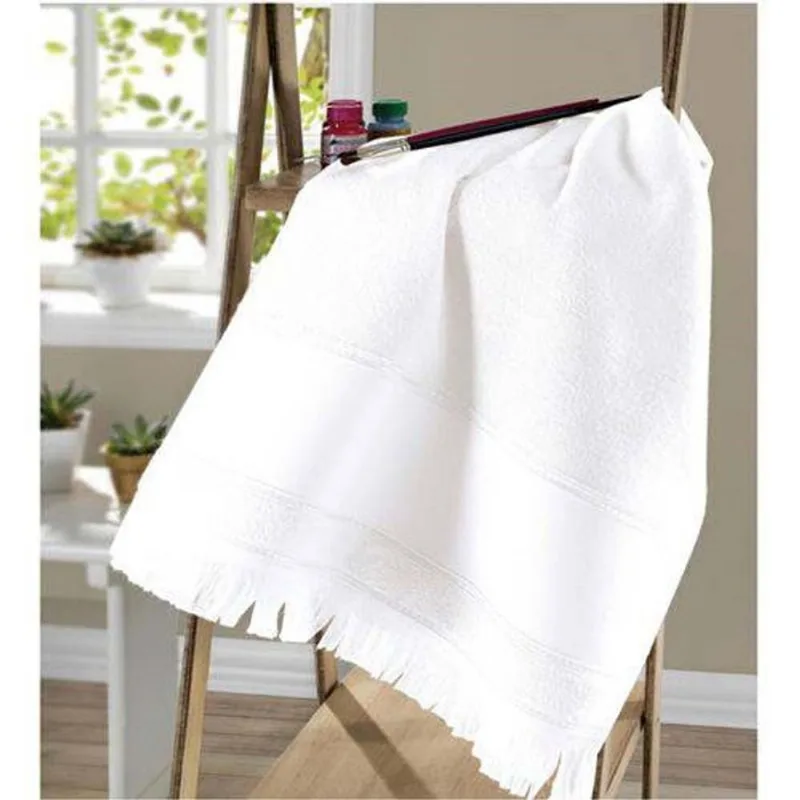 Toalha de Banho Creative Para Pintar com Franja 70cm x 1,40m - Dohler - Branco