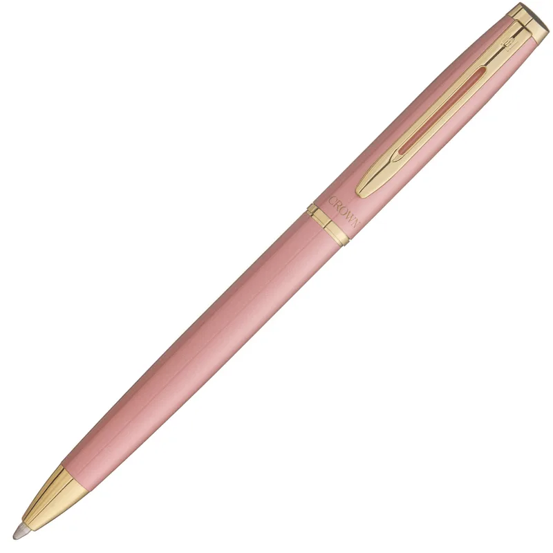 Caneta Crown Personalizada Metal Libra Gold Esferográfica Rosa