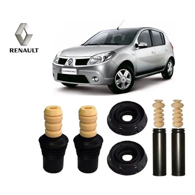 4 Kit Coxim Batente Dianteiro Traseiro Renault Sandero 2010 2011 2012