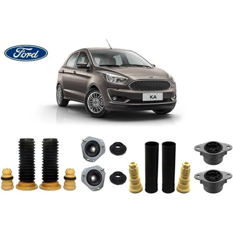 4 Kit Coxim Rolamento Batente Coifa Do Amortecedor Dianteiro Traseiro Ford New Ka 2015 16 17 18 19