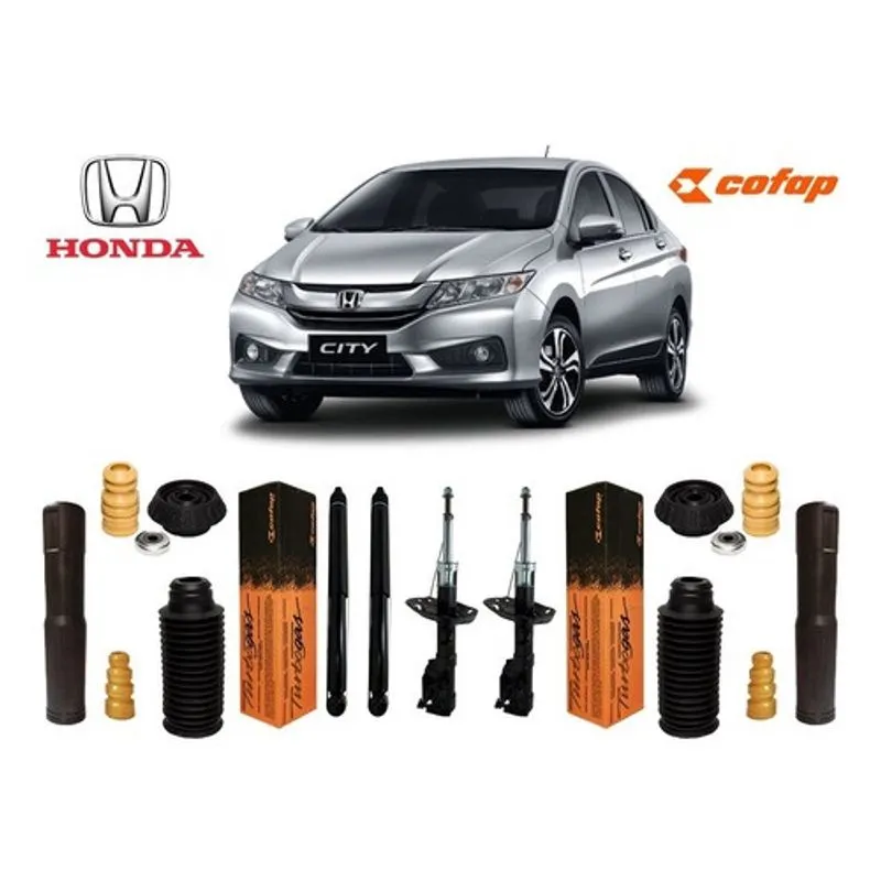 4 Amortecedor Cofap + Kits Batente Honda City 2012 2013 2014 Cofap