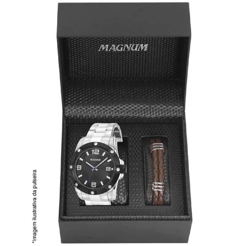 Relógio Masculino Magnum Analógico MA34709C Kit com Pulseira