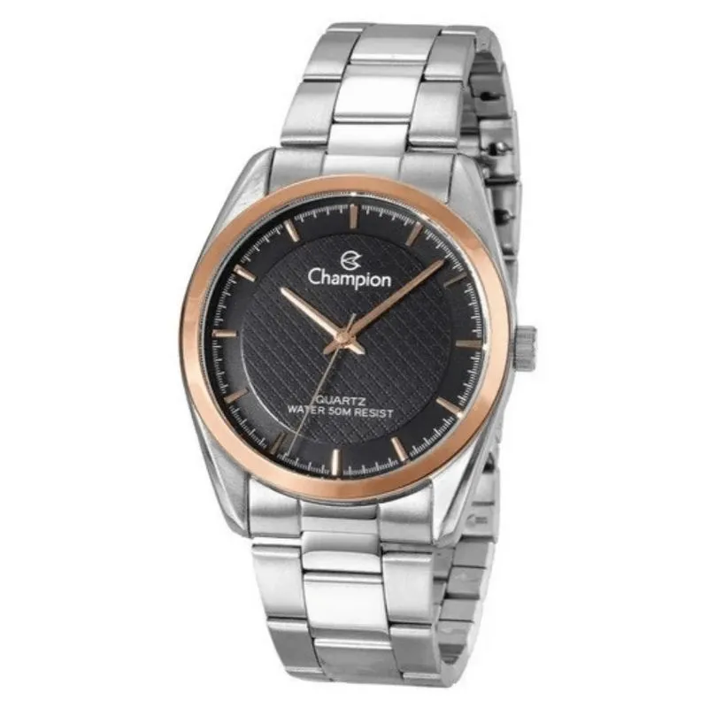 Relógio Feminino Prata E Dourado Champion Com Data Original