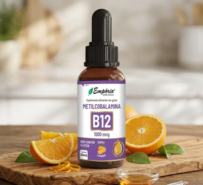Vitamina B12 em Gotas 30ml Sabor Laranja