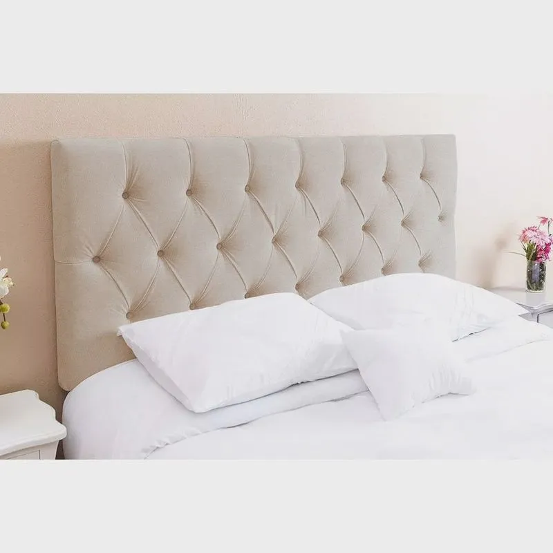 Cabeceira E Box Paris Casal 1,40m Painel Em Suede Bege