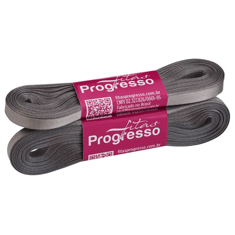Fita de Cetim Cinza 7mmx10m CF001 Cor 1222 PROGRESSO