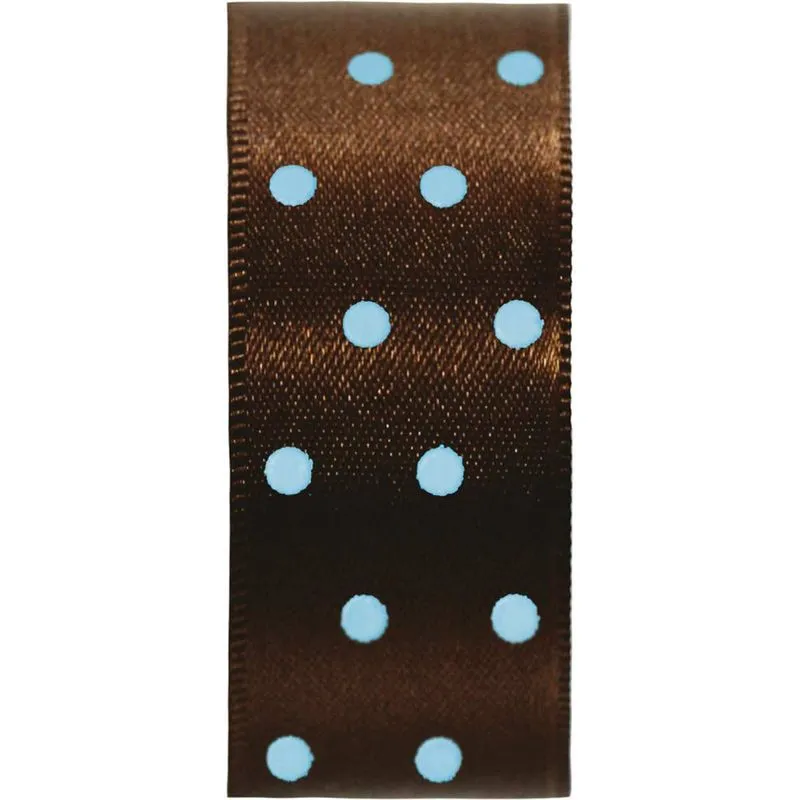 Fita 15MM 10MTS. MARROM/POA AZUL