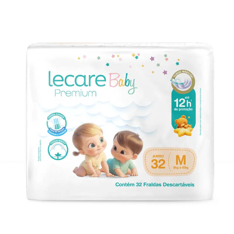 Fralda Lecare Baby Jumbo M 32 Unidades