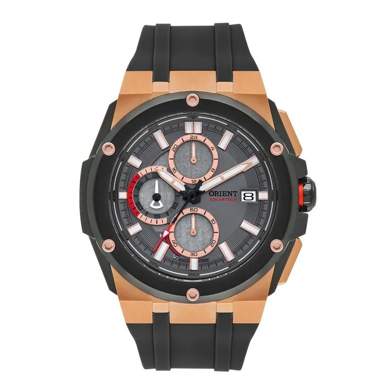 Relógio Masculino Orient Cronográfo Dourado e Preto MTSPC016-G1GX