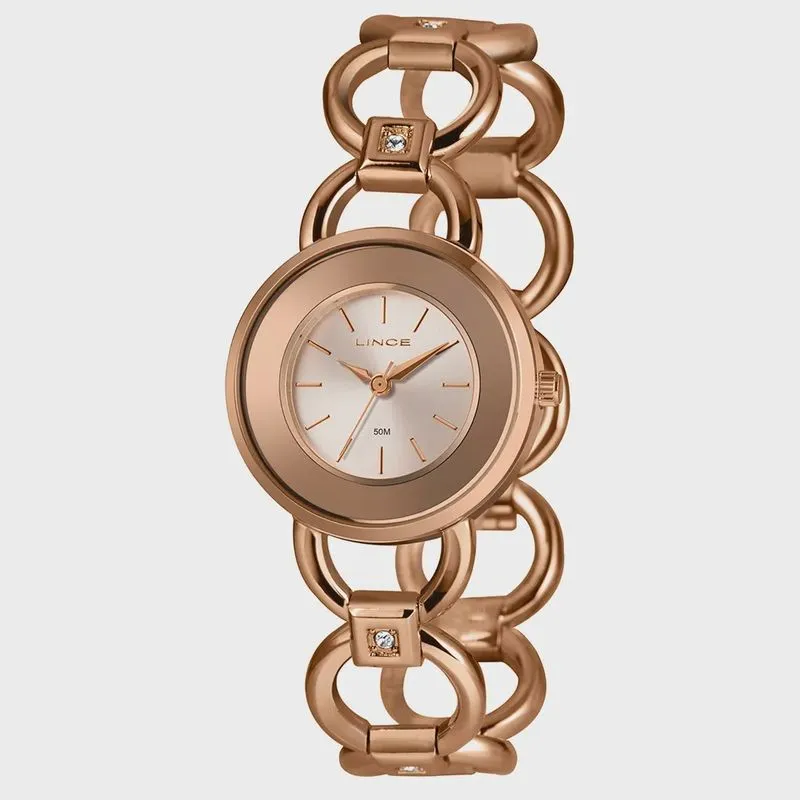 Relógio lince feminino analógico rosê argola LRR4791L31 R1RX