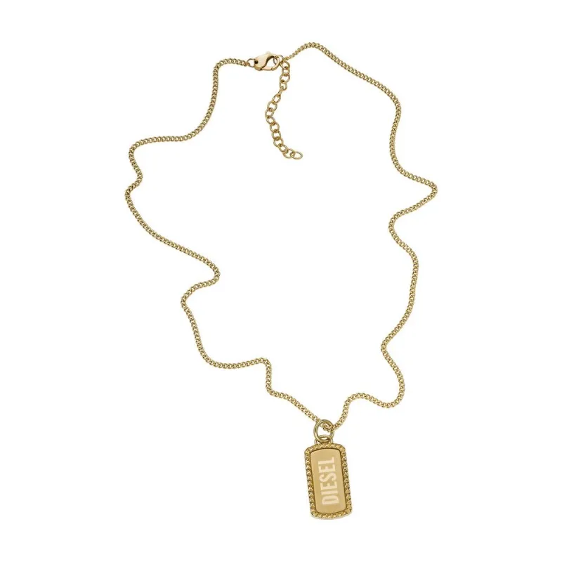 Colar Diesel dourado de aço Dourado - UNI