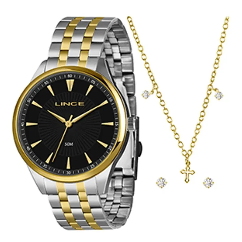 Relogio + Acessorio Feminino Misto Lrth223l40 K0dgp1sk- Lince