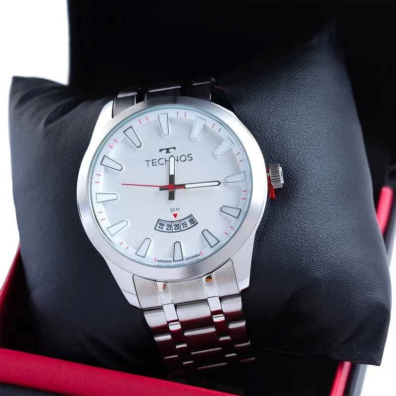 Relógio Technos Prateado Masculino Racer 2115kzb/1b