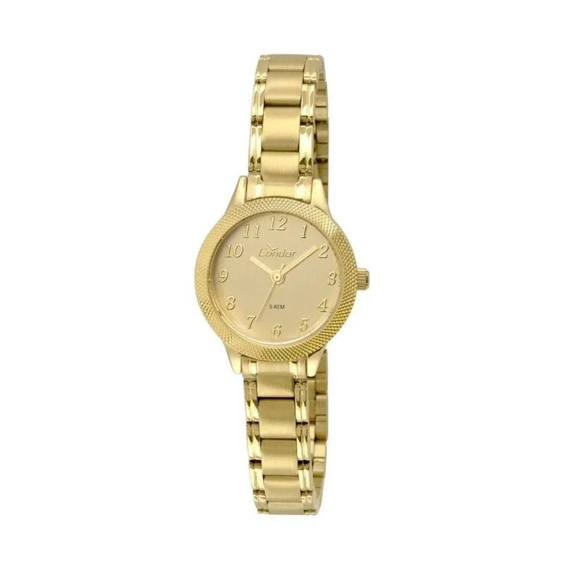 Relogio Condor Feminino Dourado Pequeno a prova dagua CO2035KRY/4D