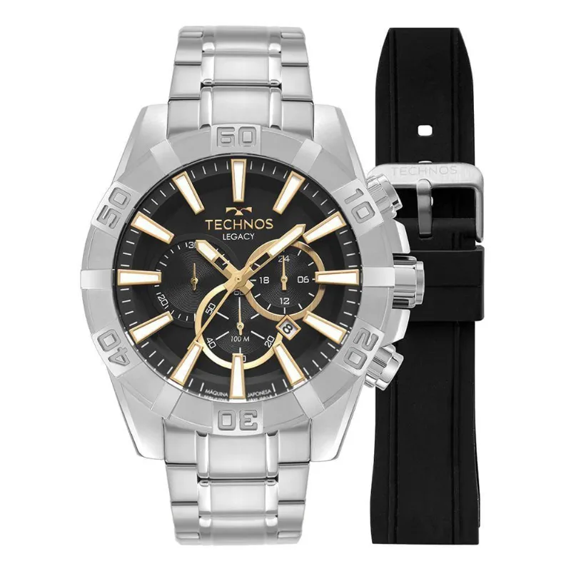 Relógio Technos Masculino Legacy Prata - Js26aez-t1p Js26aez-t1p