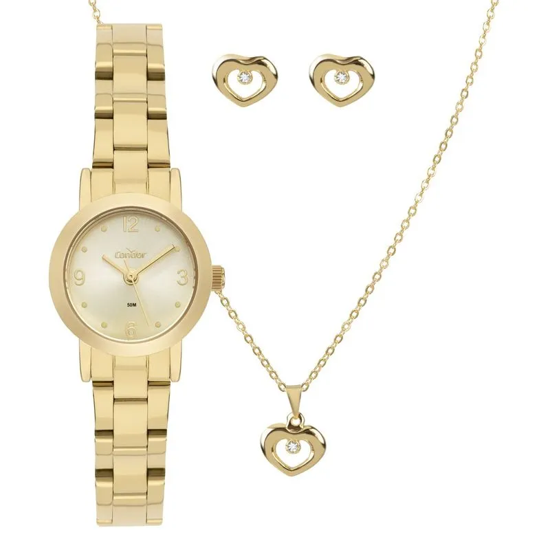 Kit Relógio Feminino Condor CO2035NPX/K4X Dourado