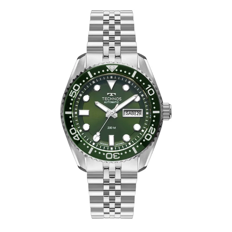 Relógio Technos Masculino Automático Diver Prata - 8205QD/1V Relógio Technos Masculino Diver Prata - 8205QD/1V